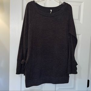 Women’s Pocketed Brown Sweater with Sleeve Details